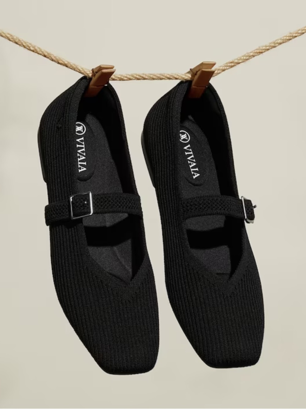 VIVAIA square toe Mary Jane (Margot) Flats with Buckle size 6 - 36.5 NWOB